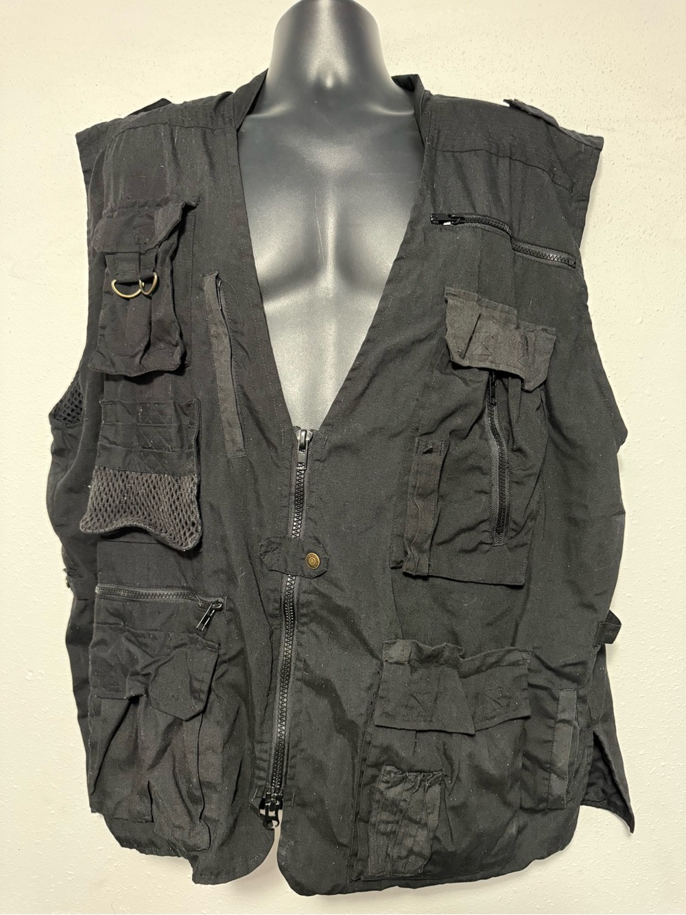 Fox Outdoor Black Tactical Cargo Utility Multi-Pocket Vest Gorpcore Mens XXL